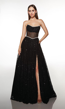 Alyce Paris 61982 Long Prom Dress with Beaded A-Line and Pockets