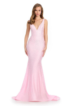 Ashley Lauren 12030 Award Ceremony Dress With Jersey Fabric Encrusted