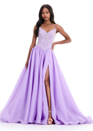 Ashley Lauren 12047 Formal Gown With Organza Ball Gown Silhouette