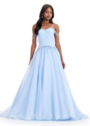 Ashley Lauren 12048 Long Party Dress With Organza Ball Gown Silhouette