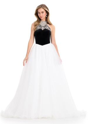 Ashley Lauren 12050 Long Semi-Formal Dress With Ball Gown Silhouette