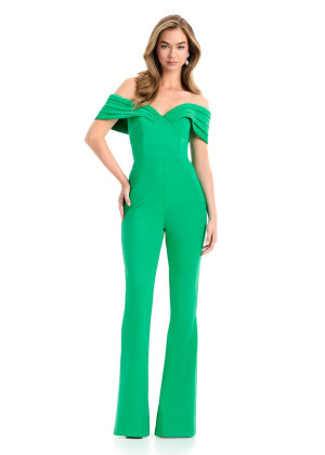Ashley Lauren 12054 Long Wedding Guest Jumpsuit With Scuba