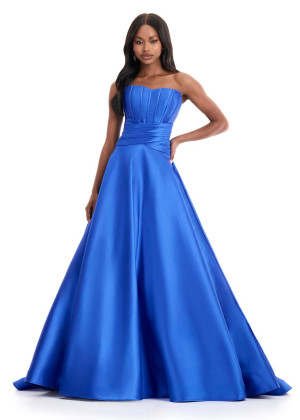 Ashley Lauren 12055 Long Rehearsal Dinner Dress With Mikado