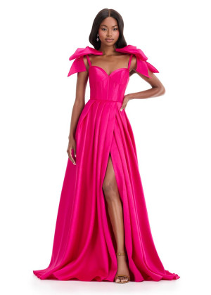 Ashley Lauren 12065 Long Date Night Dress With Luxurious Mikado