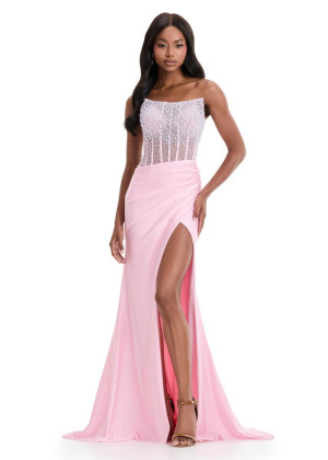 Ashley Lauren 12087 Long Awards Show Dress With Strapless Jersey