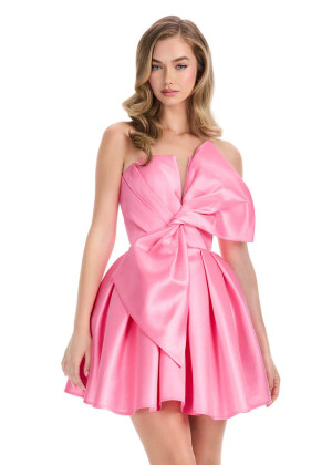 Ashley Lauren 4816 Guest Of Wedding Dress With Short Strapless Mikado
