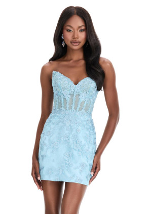 Ashley Lauren 4849 Prom Dress With Strapless Sweetheart Embroidered