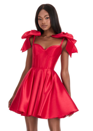 Ashley Lauren 4855 Formal Party Dress With Playfully Elegant Mikado