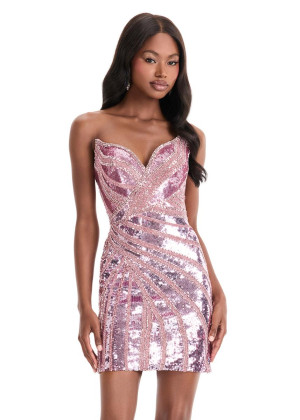 Ashley Lauren 4930 Formal Party Dress Dazzling Fully Beaded Mini