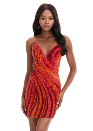 Ashley Lauren 4932 Party Dress With Strapless Sweetheart Mini Dress