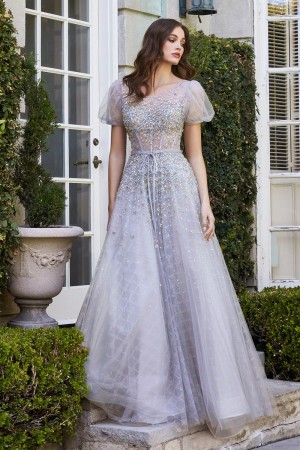 Ladivine B708 Beautiful Beaded Illusion Prom Dress