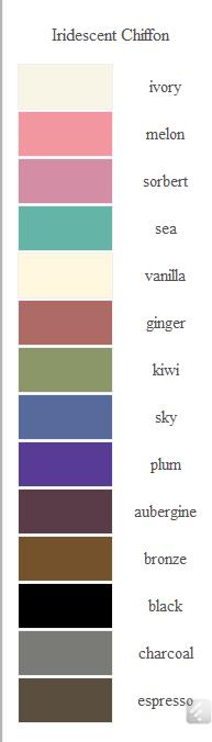 Bari Jay Bridesmaids Iridescent Chiffon Color Chart