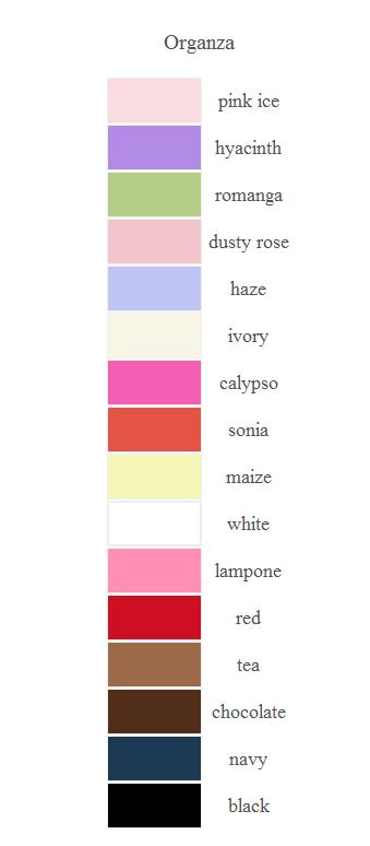 Organza Color Chart