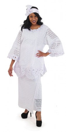 African Embroidered Lace Skirt Set C-WF928