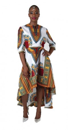 African Print High Low Dress C-WK023