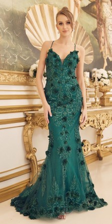 Nox Anabel C1098 Floral 3D Strappy Back Gown