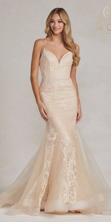 Nox Anabel C1108 Lace Up Back Mermaid Gown