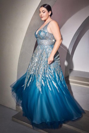 Ladivine C135C Sequin Plus Size Prom Dress