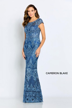 Cameron Blake CB105 Cap Sleeve Lace Mothers Gown