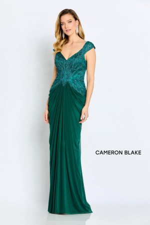 Cameron Blake CB110 Embroidered Draped Mothers Gown
