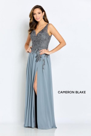 Cameron Blake CB117 Elegant Beaded Lace Gown