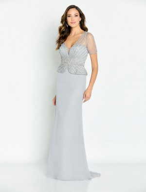 Cameron Blake CB130 Sheer Short Sleeve Mothers Gown