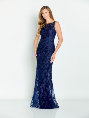 Cameron Blake CB136 Sleeveless Ribbon Lace Mothers Gown