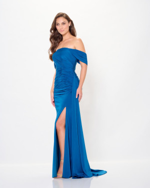 Cameron Blake CB3241 Stylish Ruched Off Shoulder Gown