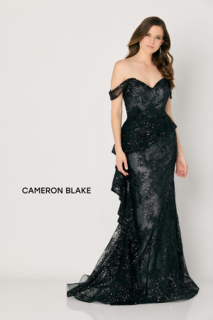 Cameron Blake CB791 Off Shoulder Sequin Evening Gown