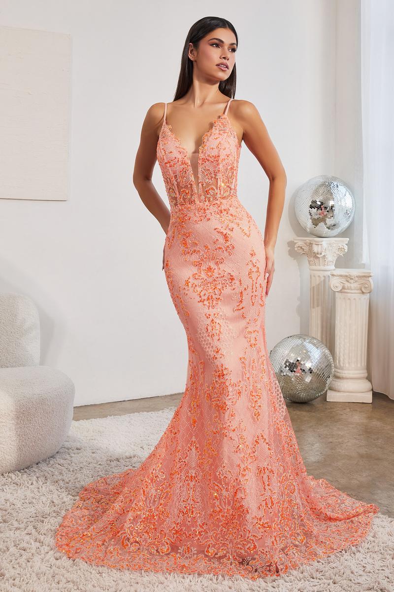 French Novelty: Ladivine CC2189 Lace Corset Prom Dress