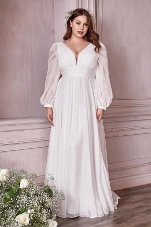 Cinderella Divine CD0192W Long Sleeve Wedding Dress