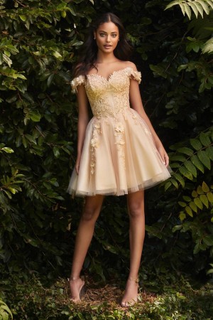 Ladivine CD0194 Off Shoulder Short Party Dress