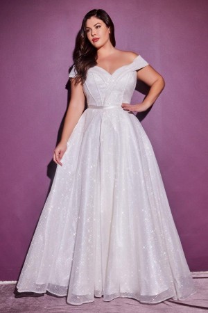 Ladivine CD214WC Plus Size Off Shoulder Wedding Dress