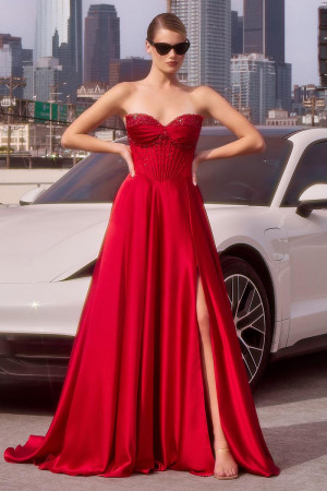 Size 0 Yellow Ladivine CD297 Prom Dress