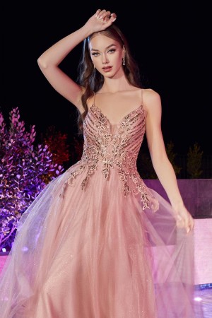 Ladivine CD874 Beaded A-Line Prom Dress