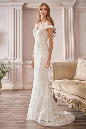 Ladivine CD929 Off White Lace Gown