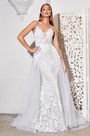 Cinderella Divine CD931W Lace Mermaid Wedding Dress