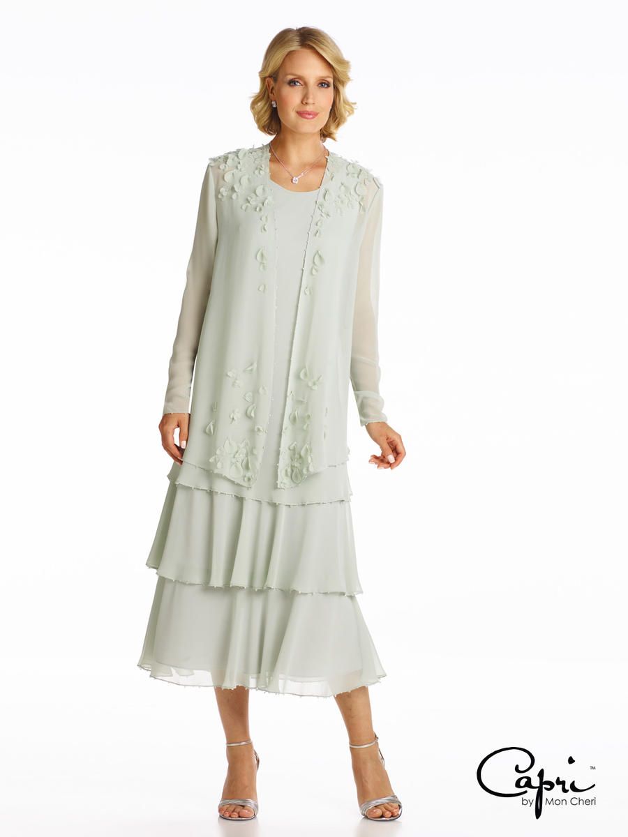 French Novelty Capri by Mon Cheri CP11629 Chiffon Jacket Dress