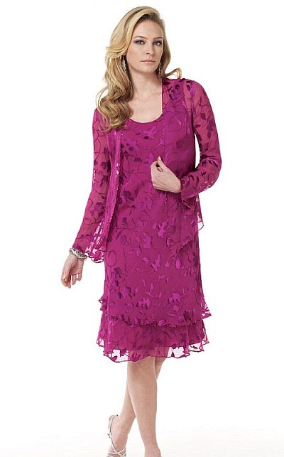 magenta mother of the bride dress
