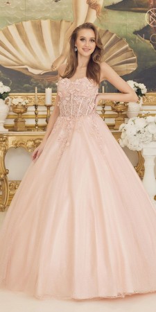 Nox Anabel CU1192 Strapless 3D Floral Ball Gown