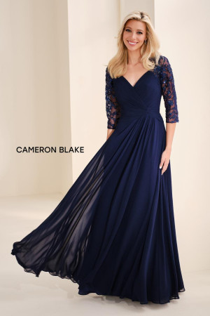 Cameron Blake CB824 Long Guest Of Wedding Dress Ruched Twist Bodice