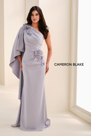 Cameron Blake CB826 Long Mother Of Groom Dress One Shoulder Cape Sleeve
