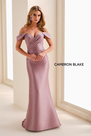 Cameron Blake CB828 Semi-Formal Dress Off Shoulder Mikado Mermaid