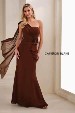 Cameron Blake CB908 Long Semi-Formal Dress Featuring A Chiffon Fit And Flare