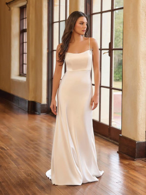 Christina Wu 34041 Destination Wedding Dress With Scoop Neck Spaghetti