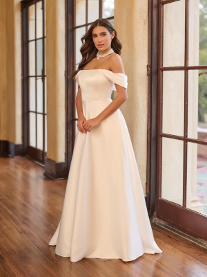 Christina Wu 34043 Casual Wedding Dress With Strapless Straight Neck