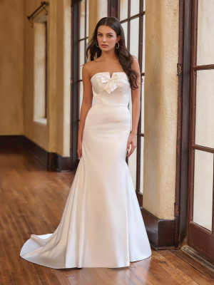 Christina Wu 34045 Long Informal Wedding Dress With Strapless Satin