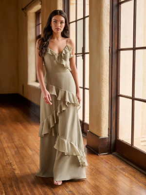 Christina Wu Celebration 22250 Designer Bridesmaid Gown With Ruffles