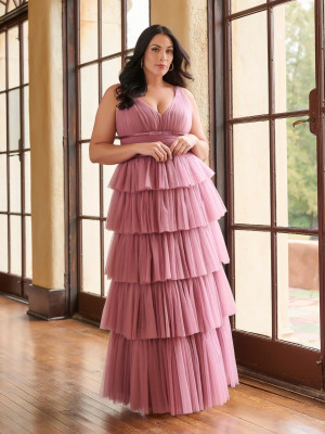Christina Wu Celebration 22256 Matron Of Honor Dress With Tiered Ruffles
