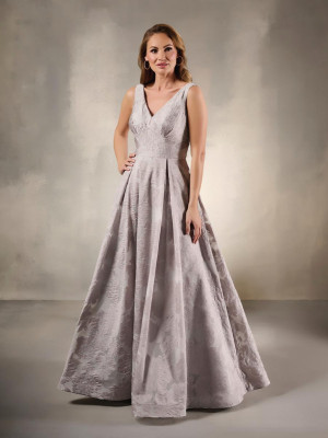 Christina Wu Elegance 17222 Long Mob Dress Featuring V-Neck Sleeveless Textured